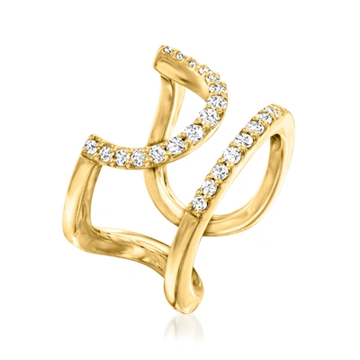 Ross-simons Diamond Nail Ring In 18kt Gold Over Sterling In White