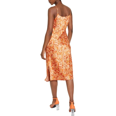 Shop Bar Iii Womens Satin Midi Slip Dress In Multi