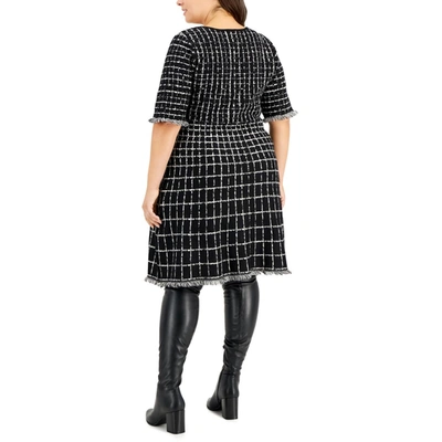 Taylor Plus Womens Pattern Knee Sweaterdress In Multi