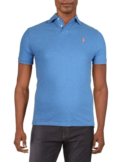 Shop Polo Ralph Lauren Mens Slim Fit Cotton Polo In Blue