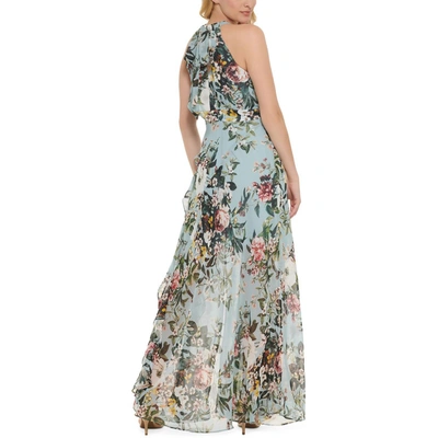 Shop Eliza J Womens Floral Halter Maxi Dress In Blue