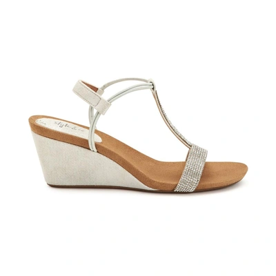 Style & Co Mulan Embellished Wedge Sandals, Created Macy's Women's Shoes In White