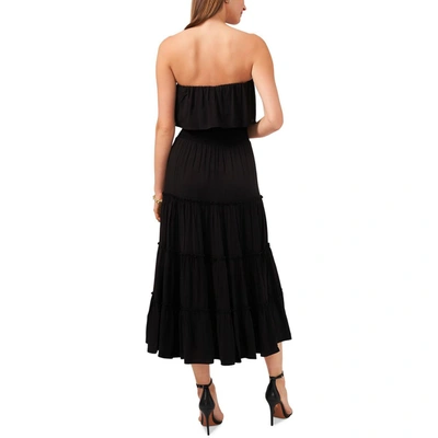 Shop Msk Womens Sheer Ruffled Midi Dress In Black