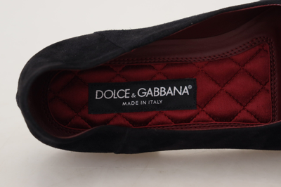 Shop Dolce & Gabbana Suede  Cross Slip On Loafers Men's Shoes In Black