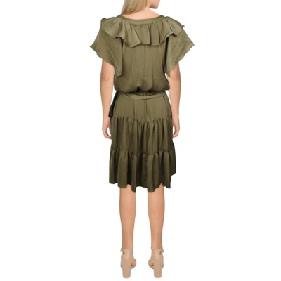 Shop Lauren Ralph Lauren Womens Satin Belted Mini Dress In Multi