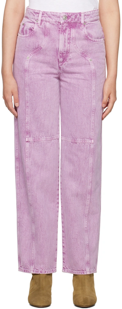 Shop Isabel Marant Étoile Pink Valeria Jeans In 40lk Light Pink