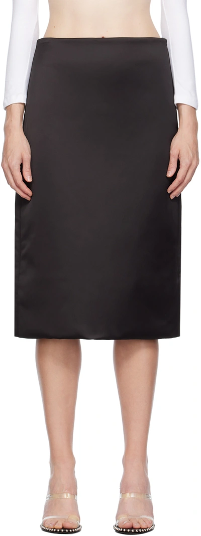 We11 Done Black Padded Midi Skirt In Black