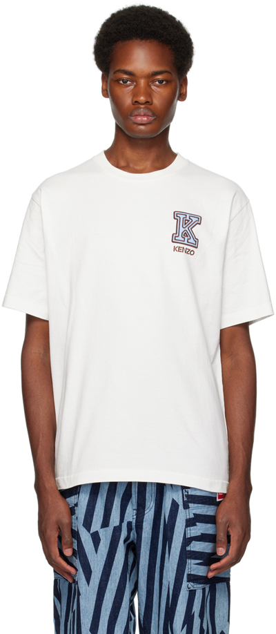 Shop Kenzo White  Paris K. Crest T-shirt In 02 - Off White