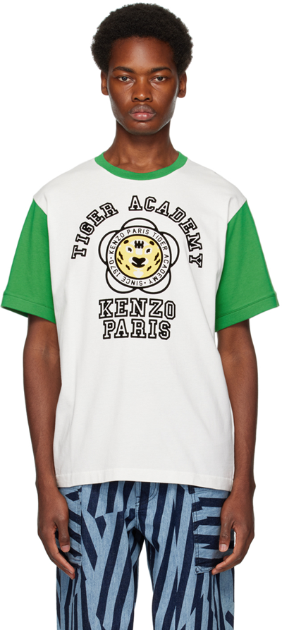 Shop Kenzo Off-white  Paris 'tiger Academy' T-shirt In 02 - Off White