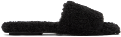 Shop Marc Jacobs Black 'the J Marc' Teddy Sandals In 001 Black