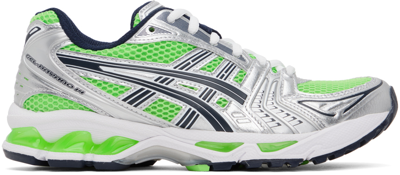Shop Asics Green & Silver Gel-kayano 14 Sneakers In Bright Lime/midnight