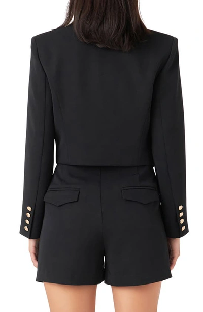 Grey Lab Crop Blazer In Black