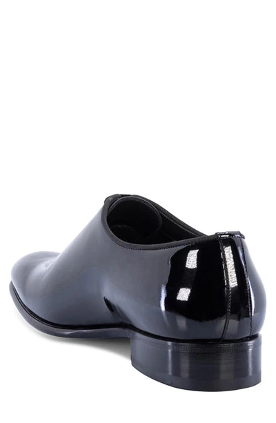 Santoni Patent Carter Wholecut Oxford Shoes In Black-n01