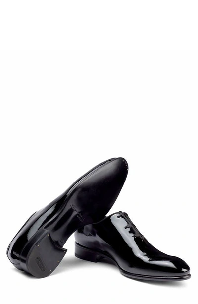 Santoni Patent Carter Wholecut Oxford Shoes In Black-n01