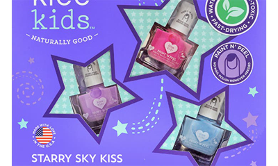Shop Klee Kids' Starry Sky Kiss 3-piece Nail Polish Set In Purple