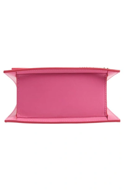 Shop Jacquemus Le Chiquito Moyen Leather Top Handle Bag In Neon Pink 434