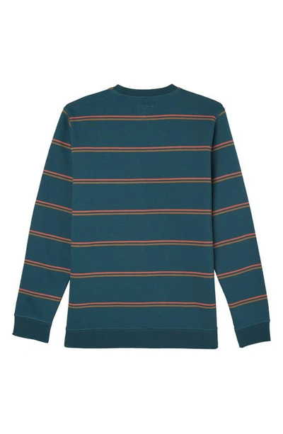 Shop O'neill Nash Stripe Crewneck Sweatshirt In Deep Blue
