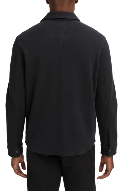 Shop Vince Cotton Blend Shirt Jacket In Black/ Med H Grey
