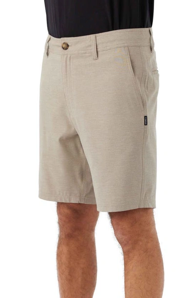 Shop O'neill Reserve Light Check Water Repellent Bermuda Shorts In Dark Khaki