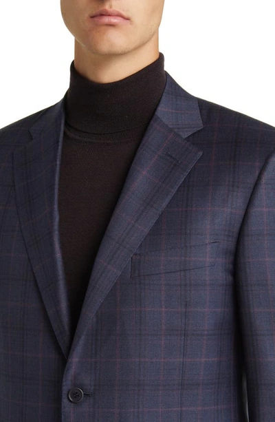 Shop Canali Siena Regular Fit Plaid Wool Sport Coat In Navy