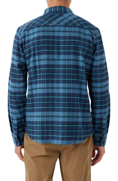 Shop O'neill Redmond Plaid Stretch Flannel Button-up Shirt In Storm Blue