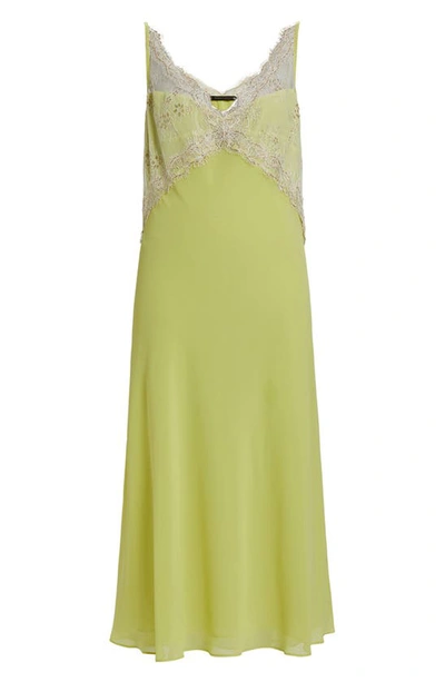Marina Rinaldi Double Layer Georgette Slipdress In Yellow