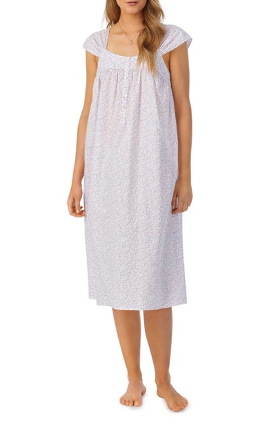 Shop Eileen West Cap Sleeve Cotton Waltz Nightgown In Whtditsy
