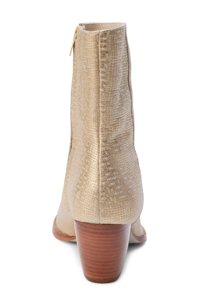 Matisse Caty Western Pointed Toe Bootie In Gold Weave