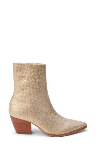 Matisse Caty Western Pointed Toe Bootie In Gold Weave