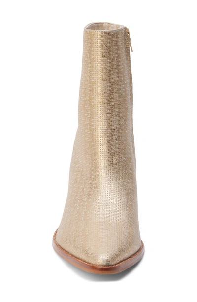 Matisse Caty Western Pointed Toe Bootie In Gold Weave