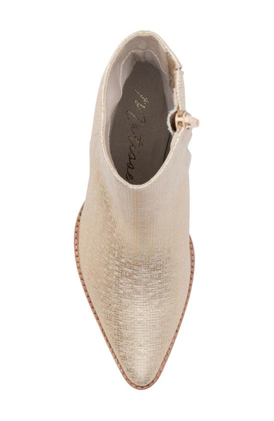 Matisse Caty Western Pointed Toe Bootie In Gold Weave
