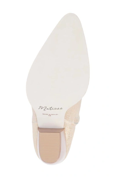 Matisse Caty Western Pointed Toe Bootie In Gold Weave