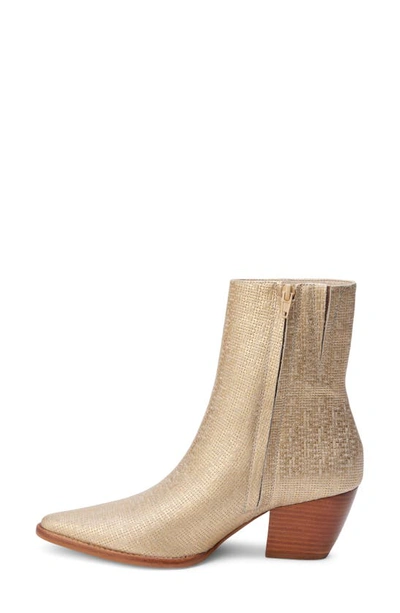 Matisse Caty Western Pointed Toe Bootie In Gold Weave