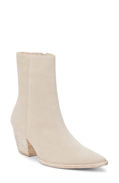 Shop Matisse Caty Western Pointed Toe Bootie In Ecru Suede