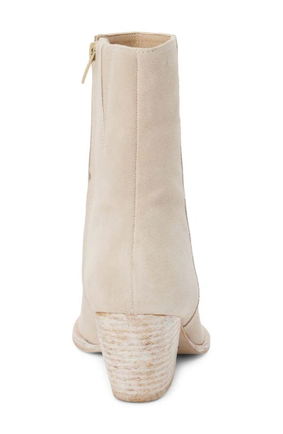 Matisse Caty Western Pointed Toe Bootie In Ecru Suede