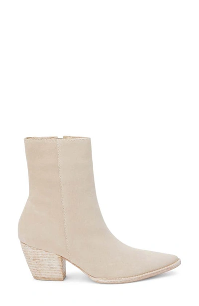 Matisse Caty Western Pointed Toe Bootie In Ecru Suede