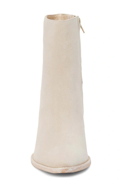 Matisse Caty Western Pointed Toe Bootie In Ecru Suede