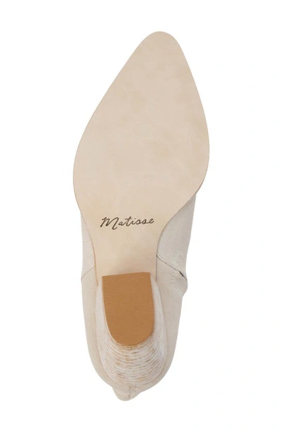 Matisse Caty Western Pointed Toe Bootie In Ecru Suede