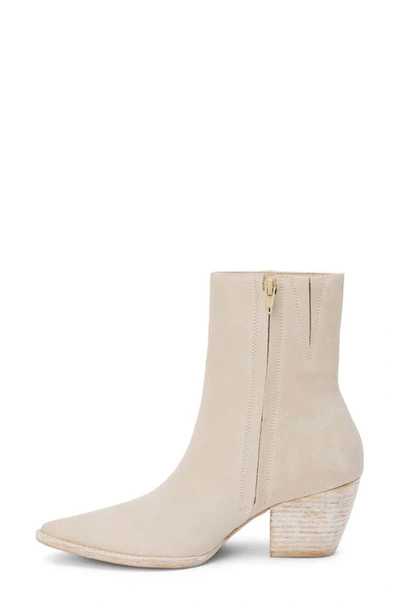 Shop Matisse Caty Western Pointed Toe Bootie In Ecru Suede