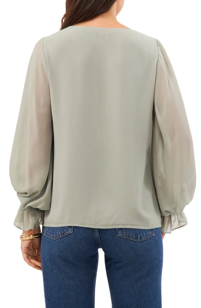 Vince Camuto Blouson Sleeve Top In Libery Green