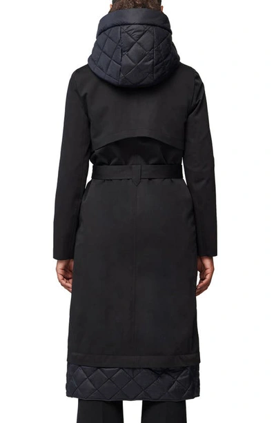 Shop Soia & Kyo Laura Tie Belt Water Resistant Coat In Black