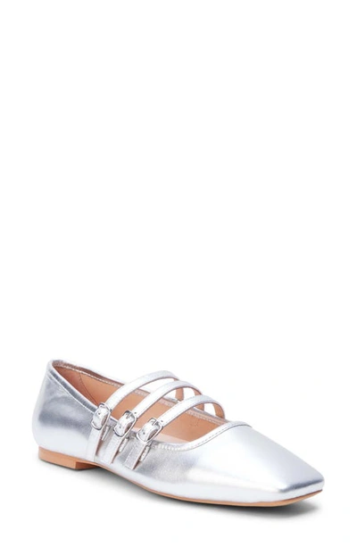 Shop Matisse Nova Strappy Ballet Flat In Silver
