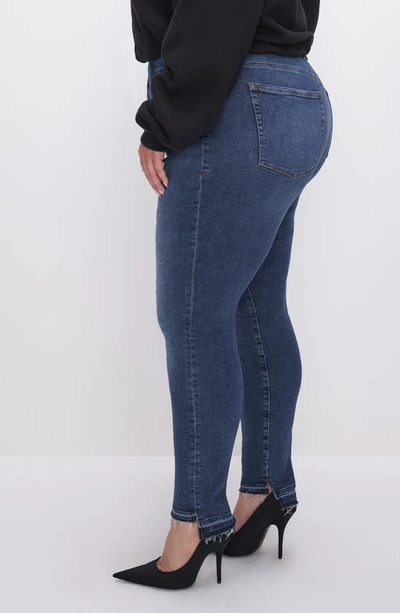 Shop Good American Good Legs Release Hem High Waist Skinny Jeans In Indigo502