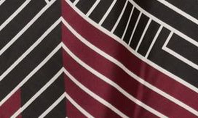 Shop Anne Klein Print Flutter Sleeve Faux Wrap Dress In Anne Black/ Chianti Multi