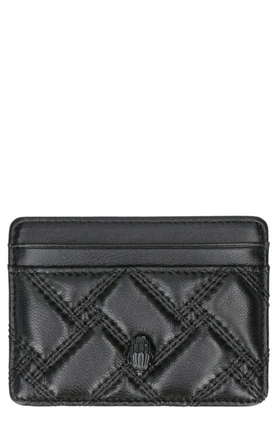 Shop Kurt Geiger Kensington Drench Leather Card Holder In Black