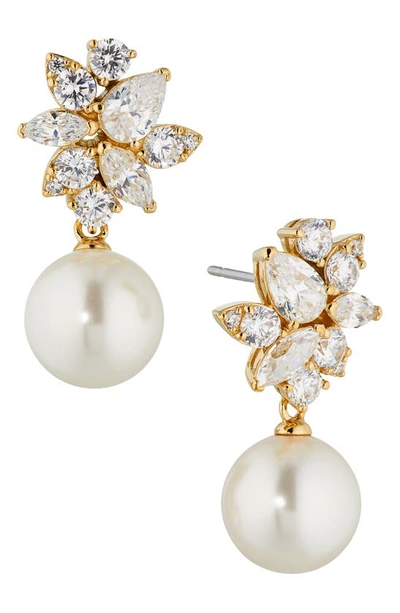 Shop Nadri Chiara Imitation Pearl Drop Earrings In Gold
