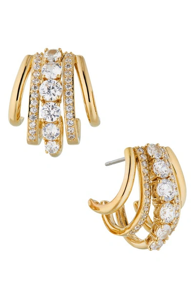 Shop Nadri Cleo J Hoop Earrings In Gold