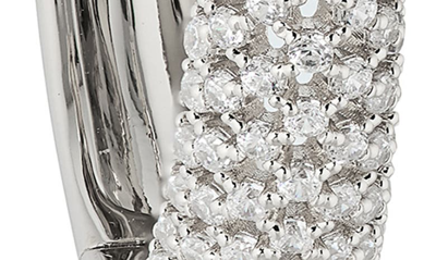Nadri Large Cleo Pavé Cubic Zirconia Hoop Earrings In Rhodium