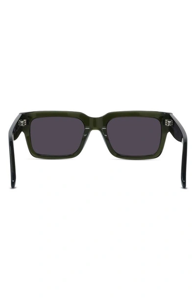 Shop Givenchy Gv Day 53mm Square Sunglasses In Shiny Dark Green / Smoke