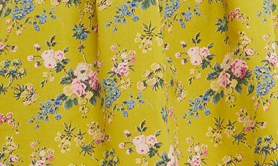 English Factory Floral Print Cutout Back Puff Sleeve Minidress In Celery